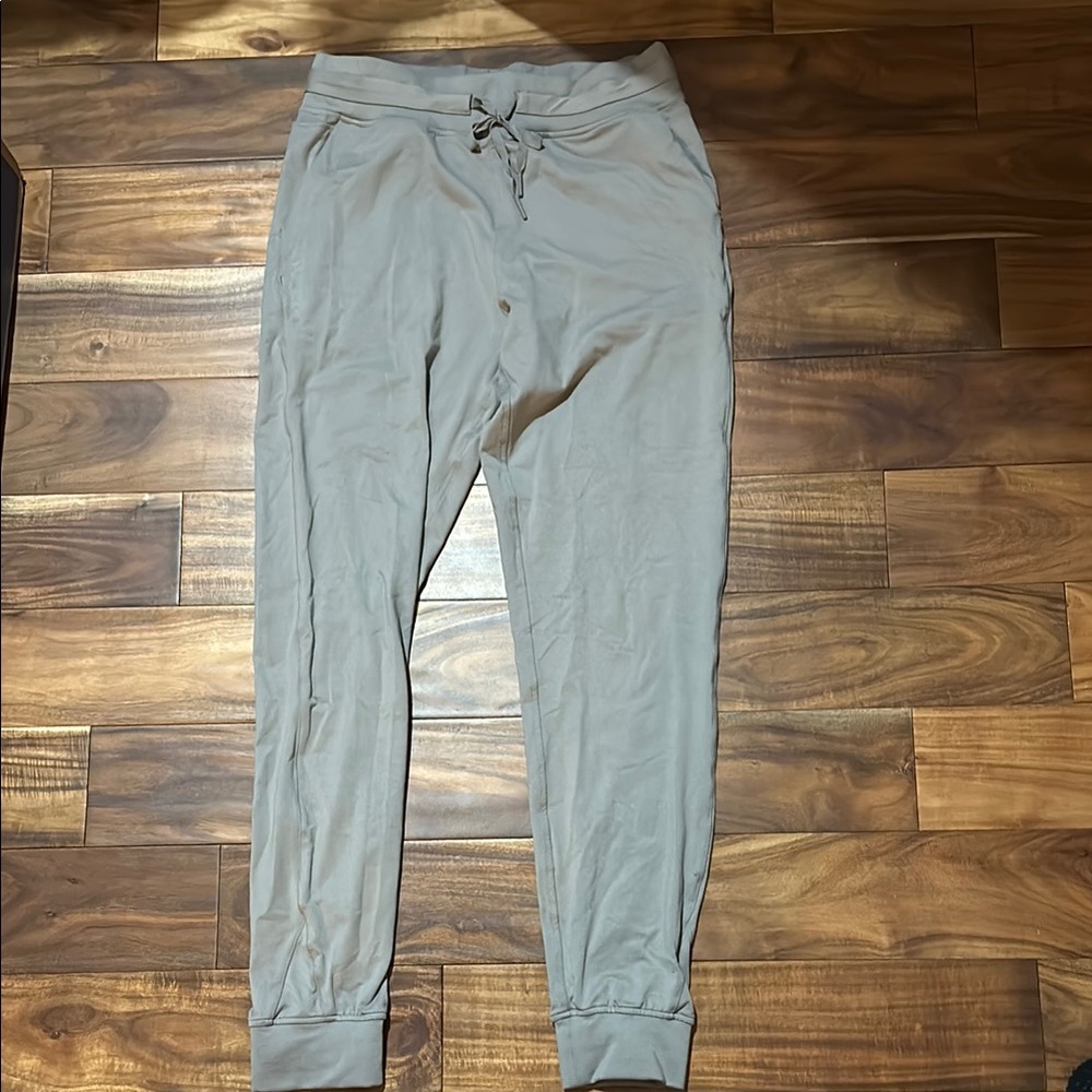 Balance Athletica Light Gray Joggers with Elastic Waistband and Tapered Legs